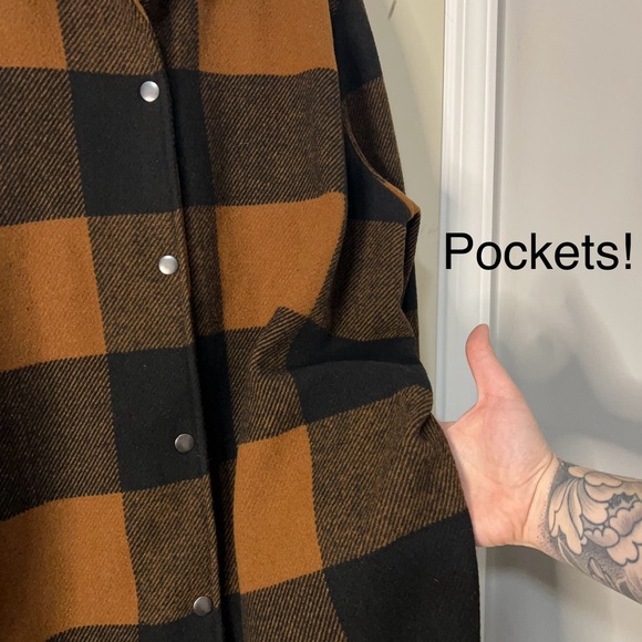 BB Dakota Steve Madden buffalo plaid shirt jacket - BROWN PLAID - SIZE L - Picture 7 of 8